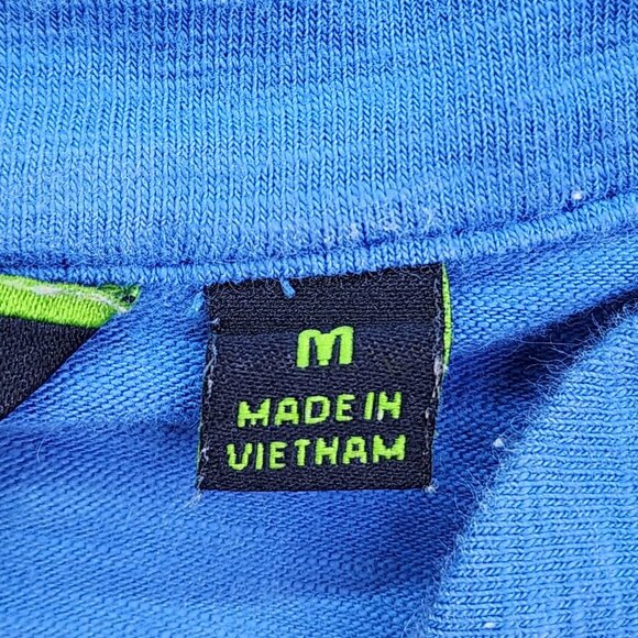 Vintage C Wonder Midi T Shirt Dress Women's Medium Blue V Neck Embroidered - Picture 4 of 11